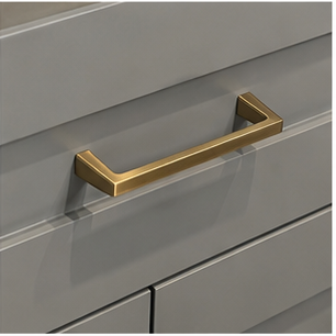 Bathroom vanity handle detail in a premium interior